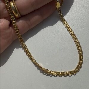 Milor Italy vintage gold vermeil Bismarck chain necklace